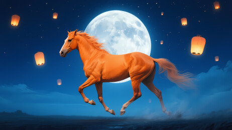 橙马奔月梦幻夜