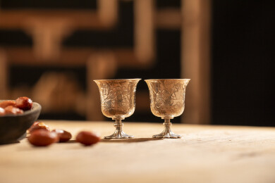 运城银制凤纹中式酒杯