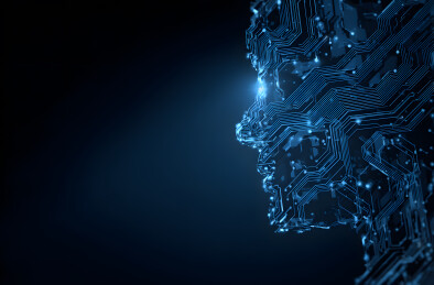 电路板组成的人类大脑轮廓