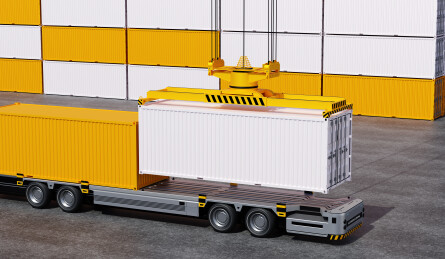 三维渲染的无人自动化码头货运场景概念图