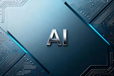 科技感电路板与AI标志