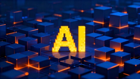 科技感立方体与AI标识