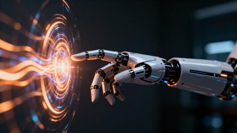 机械手触碰科技光圈