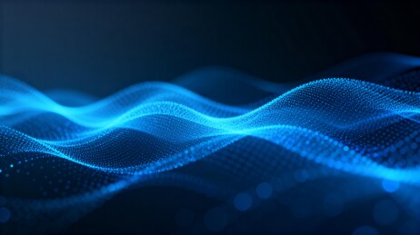 蓝色波点流动光影背景