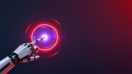 机械手触碰科技光环