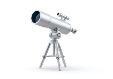 一个银色望远镜