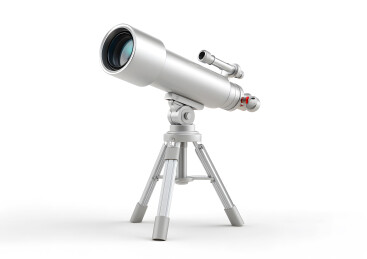 一个银色望远镜