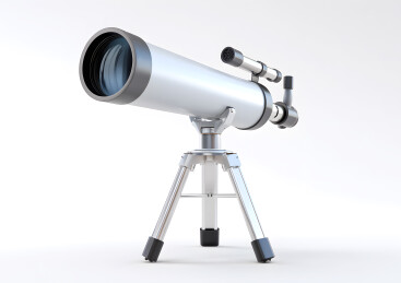 一个银色望远镜