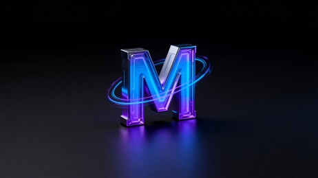 炫彩发光字母M艺术设计