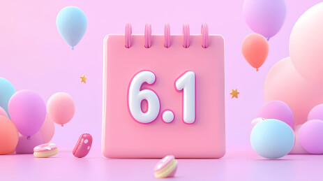 粉色日历庆祝6月1日