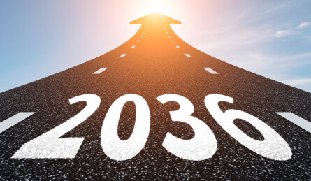 朝阳洒满2036前进方向的道路