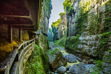 中国湖北省恩施大峡谷云龙地缝景区自然景观