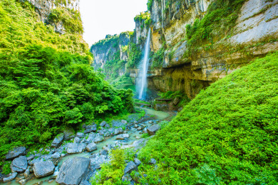 中国湖北省恩施大峡谷云龙地缝景区自然景观