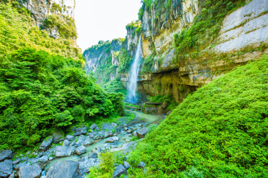 中国湖北省恩施大峡谷云龙地缝景区自然景观