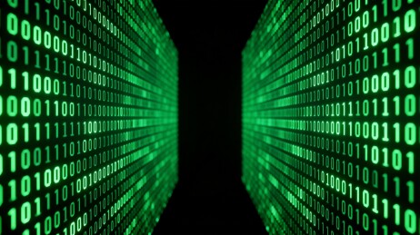 绿色二进制代码矩阵视觉效果