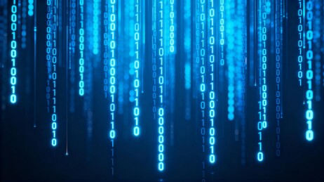 蓝色二进制代码流动态背景