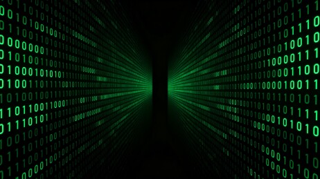 绿色二进制代码隧道科技感