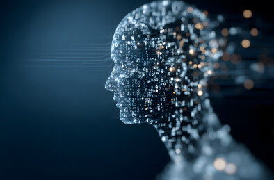 数字构成的人头轮廓