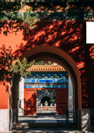 北京明十三陵长陵内红门古建筑景观