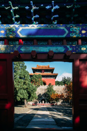 北京明十三陵长陵 明楼古建筑景观