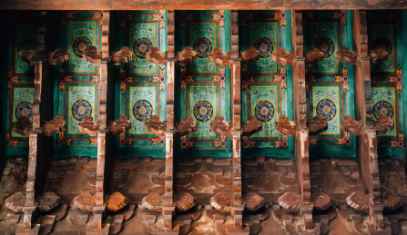 北京明十三陵长陵 祾恩殿古建筑室内景观