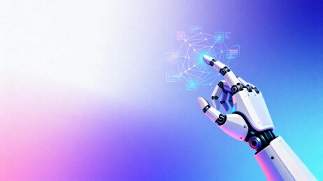 机械手触碰虚拟网络节点