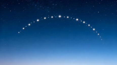 夜空繁星拱形排列