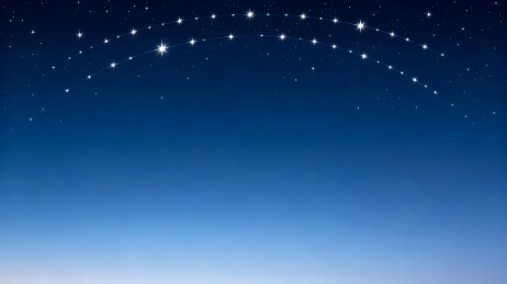 夜空繁星拱桥图