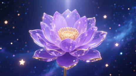 紫莲金心星空背景