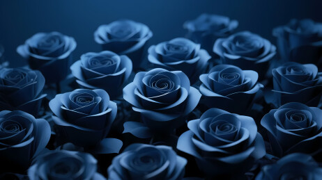 深蓝玫瑰花簇
