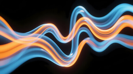 蓝橙波浪线条黑背景