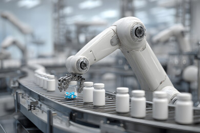 制药流水线上的机械臂