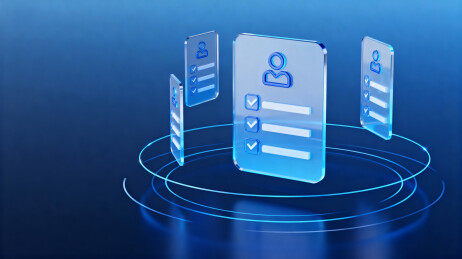 蓝色科技感用户信息管理界面展示