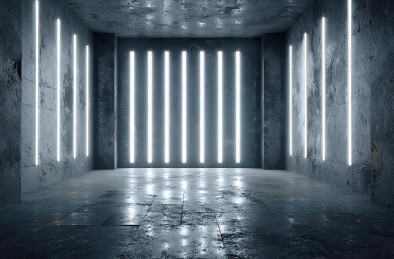 混凝土空间中的垂直光条