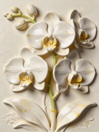 白色兰花雕塑艺术作品