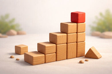 木质积木阶梯增长