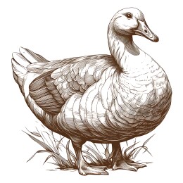 鸭子站立草丛