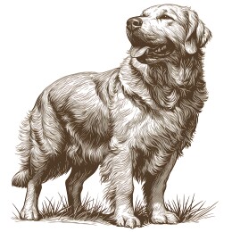 复古雕刻版画狗狗素材