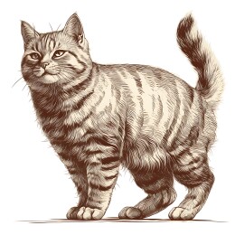 复古雕刻版画猫素材