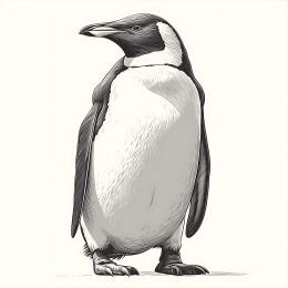 复古雕刻版画可爱企鹅企鹅