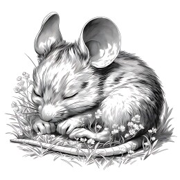 复古雕刻版画老鼠素材