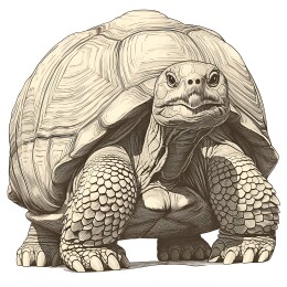 复古雕刻版画乌龟抬头