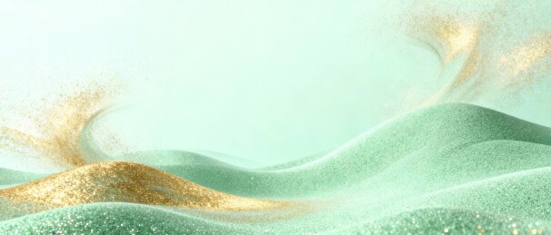 绿钻金流极简感美妆发布会背景