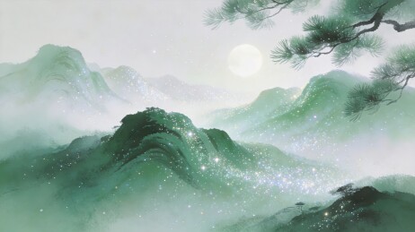 翠岭月辉茶品主视觉