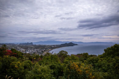 日本鹿儿岛县开闻岳山麓公园的风光