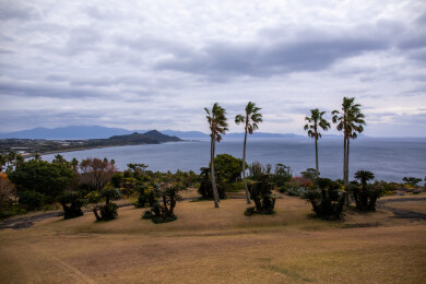 日本鹿儿岛县开闻岳山麓公园的风光