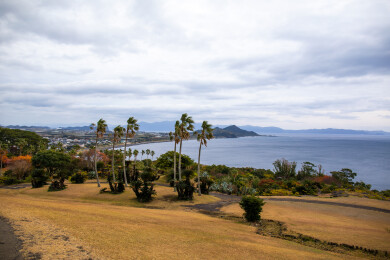 日本鹿儿岛县开闻岳山麓公园的风光