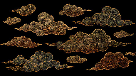 金色云纹图案艺术设计