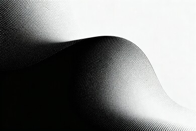 黑白点阵波浪图案抽象设计