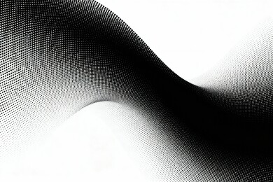 黑白点阵波浪图案抽象设计